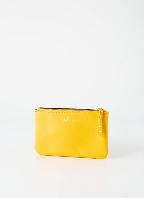 Porte-monnaie coutures renforcées jaune BECK SONDERGAARD femme