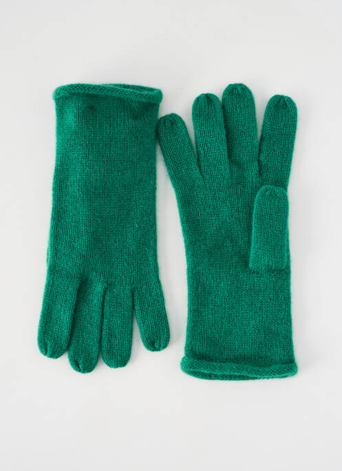 Gants stretch vert ABSOLUT CASHMERE femme