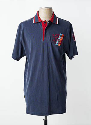 Polo coupe droite manches courtes bleu DAYTONA homme
