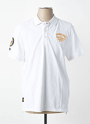 Polo coupe droite manches courtes blanc DAYTONA homme