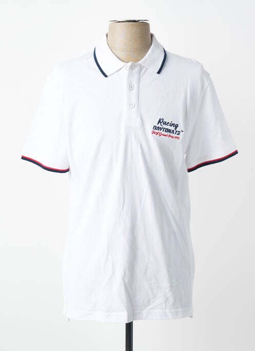 Polo stretch manches courtes blanc DAYTONA homme