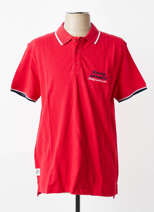 Polo stretch manches courtes rouge DAYTONA homme