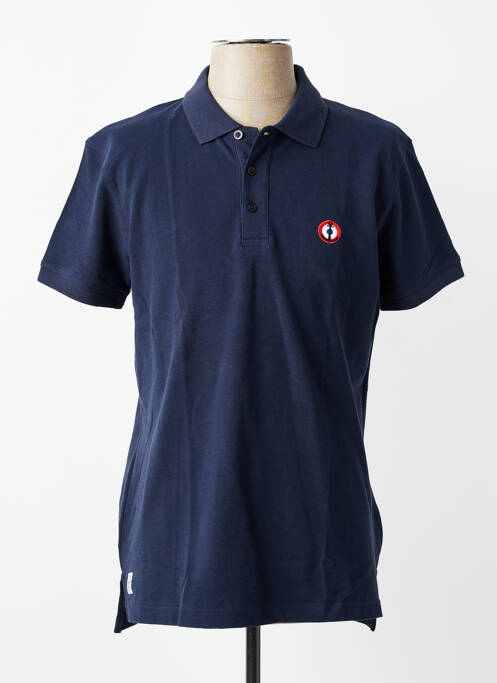 Polo stretch manches courtes bleu MARINE NATIONALE homme