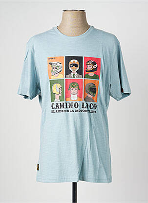 T-shirt coupe droite manches courtes bleu DAYTONA homme