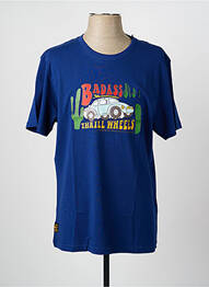 T-shirt coupe droite manches courtes bleu DAYTONA homme