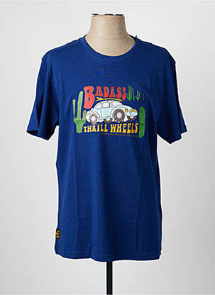 T-shirt coupe droite manches courtes bleu DAYTONA homme
