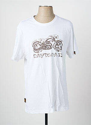 T-shirt coupe droite manches courtes blanc DAYTONA homme