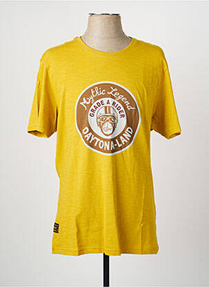 T-shirt coupe droite manches courtes jaune DAYTONA homme