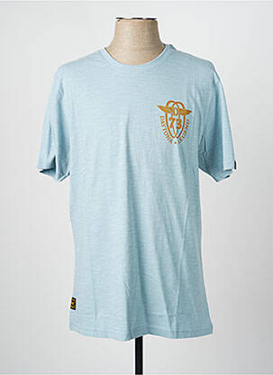 T-shirt coupe droite manches courtes bleu DAYTONA homme