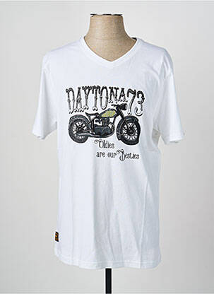 T-shirt coupe droite manches courtes blanc DAYTONA homme