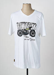 T-shirt coupe droite manches courtes blanc DAYTONA homme