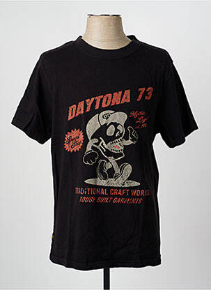 T-shirt coupe droite manches courtes noir DAYTONA homme