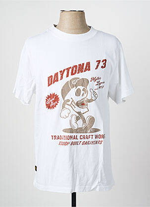 T-shirt coupe droite manches courtes blanc DAYTONA homme
