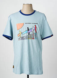T-shirt coupe droite manches courtes bleu DAYTONA homme