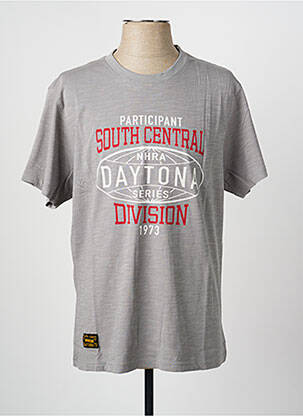 T-shirt tissage chiné manches courtes gris DAYTONA homme
