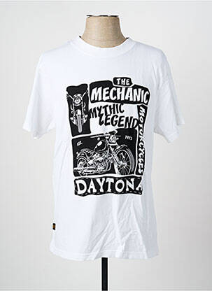 T-shirt coupe droite manches courtes blanc DAYTONA homme