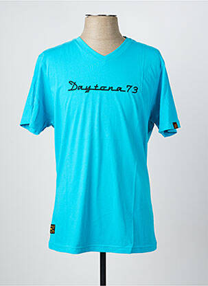 T-shirt broderie manches courtes bleu DAYTONA homme