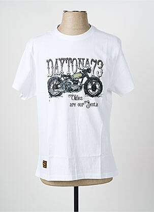 T-shirt coupe droite manches courtes blanc DAYTONA homme
