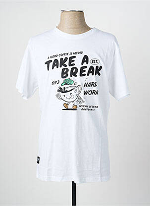 T-shirt coupe droite manches courtes blanc DAYTONA homme