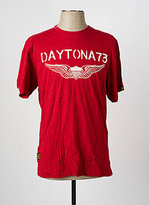 T-shirt coupe droite manches courtes rouge DAYTONA homme