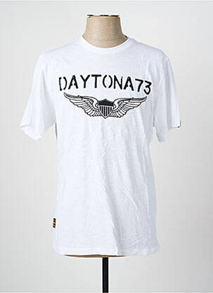 T-shirt coupe droite manches courtes blanc DAYTONA homme
