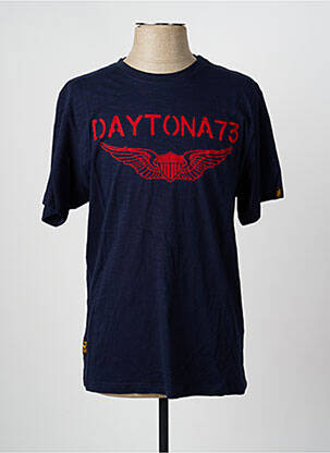 T-shirt coupe droite manches courtes bleu DAYTONA homme