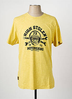 T-shirt coupe droite manches courtes jaune DAYTONA homme
