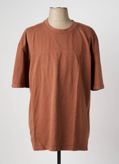 T-shirt coupe droite manches courtes marron DAYTONA homme