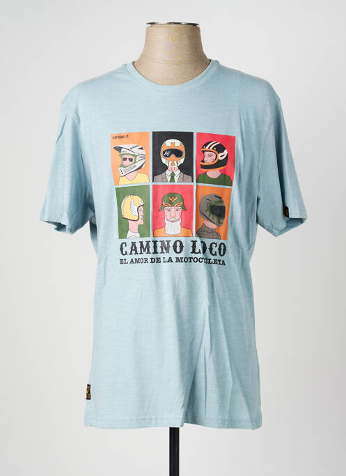 T-shirt coupe droite manches courtes bleu DAYTONA homme