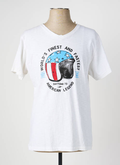 T-shirt stretch manches courtes blanc DAYTONA homme