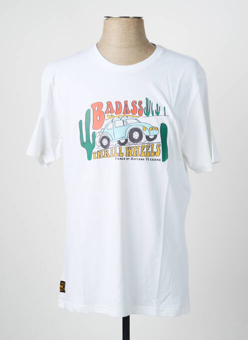 T-shirt coupe droite manches courtes blanc DAYTONA homme