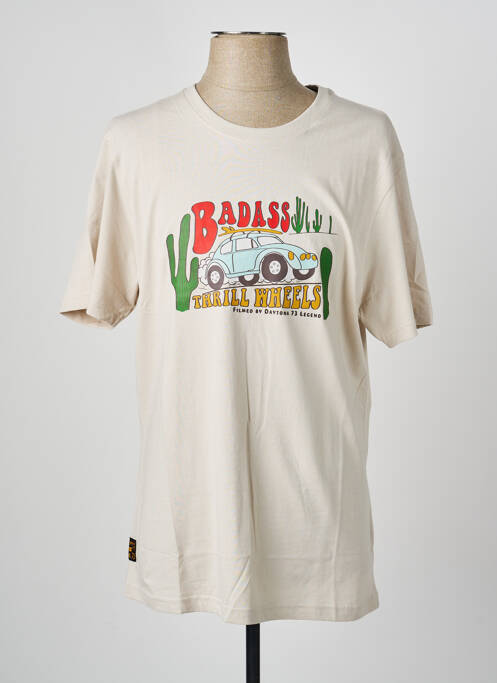 T-shirt coupe droite manches courtes beige DAYTONA homme