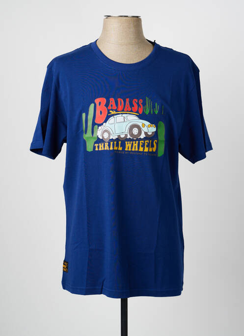 T-shirt coupe droite manches courtes bleu DAYTONA homme
