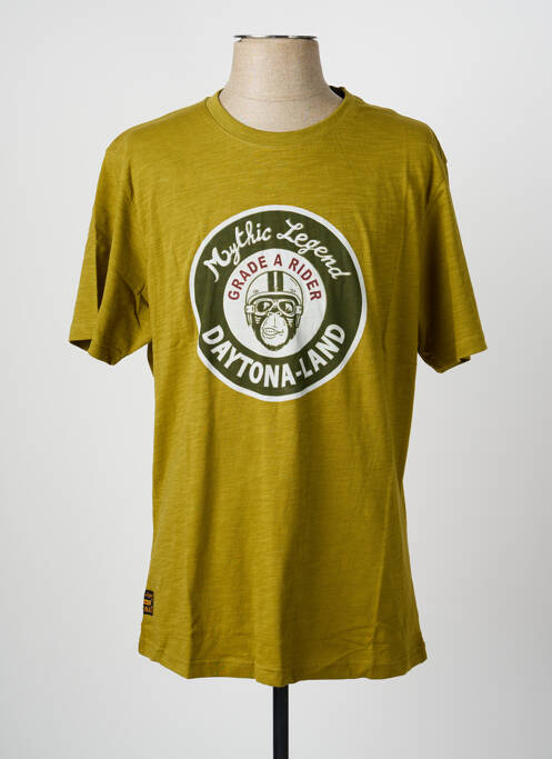 T-shirt coupe droite manches courtes vert DAYTONA homme
