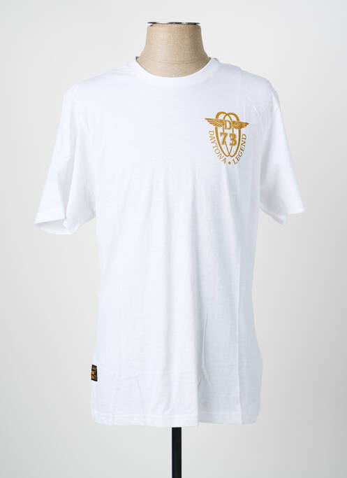 T-shirt coupe droite manches courtes blanc DAYTONA homme
