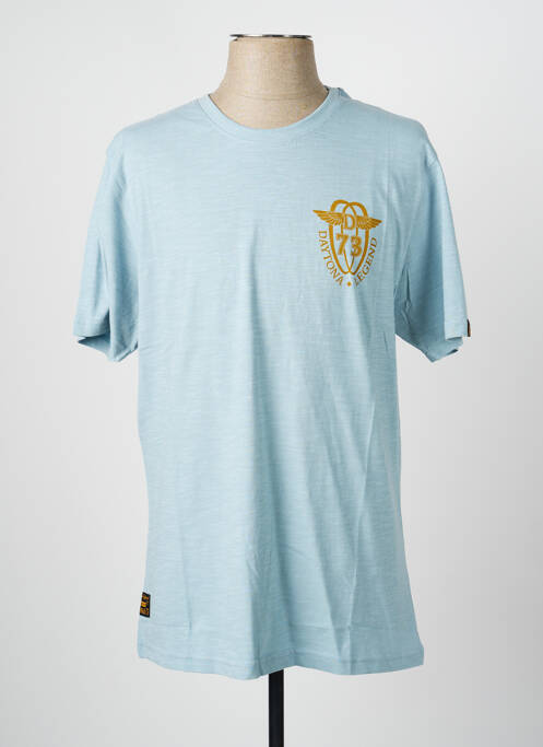 T-shirt coupe droite manches courtes bleu DAYTONA homme