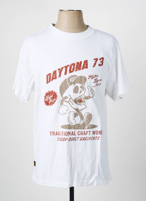 T-shirt coupe droite manches courtes blanc DAYTONA homme