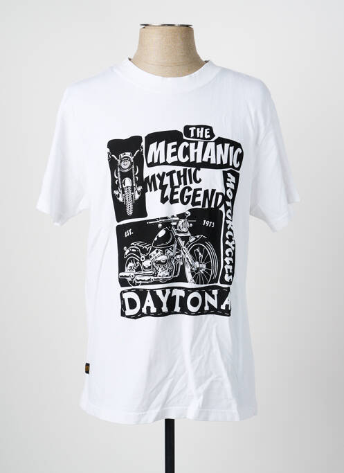 T-shirt coupe droite manches courtes blanc DAYTONA homme