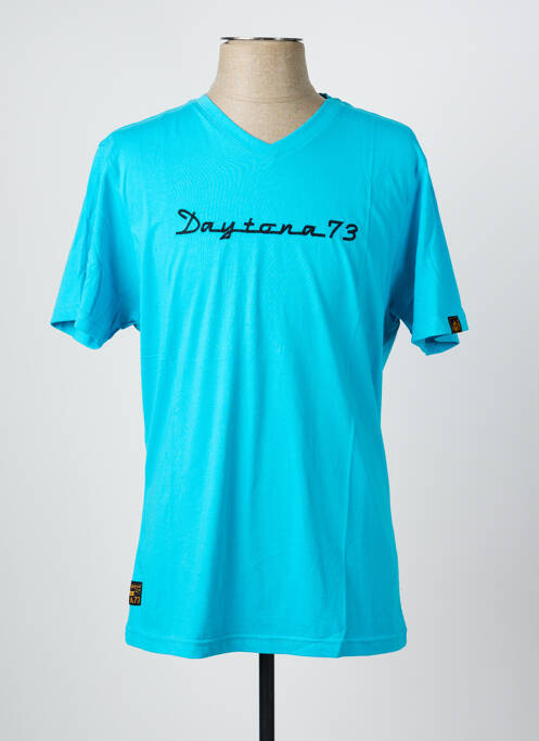 T-shirt coupe cintrée manches courtes bleu DAYTONA homme