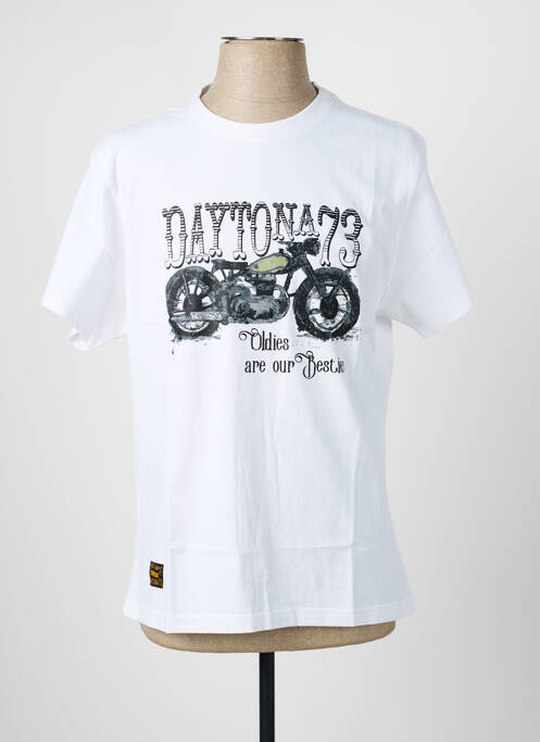 T-shirt coupe droite manches courtes blanc DAYTONA homme