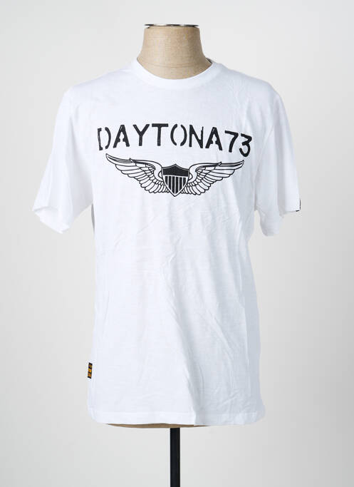 T-shirt coupe droite manches courtes blanc DAYTONA homme