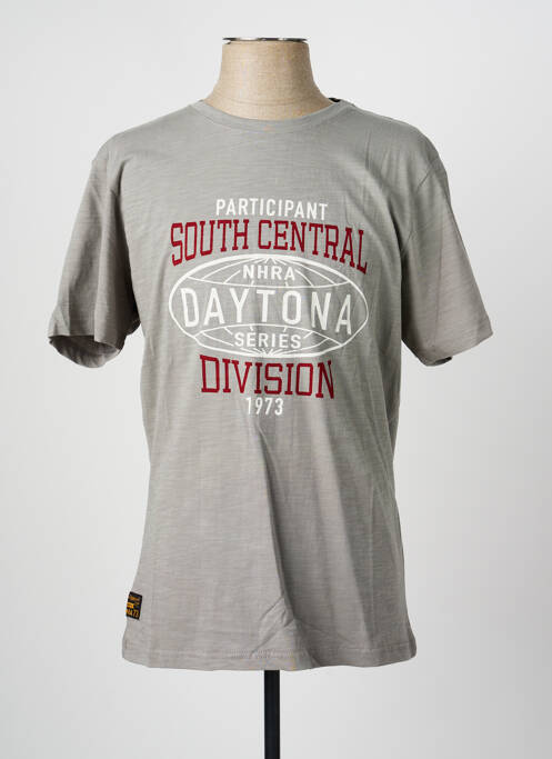 T-shirt coupe droite manches courtes gris DAYTONA homme