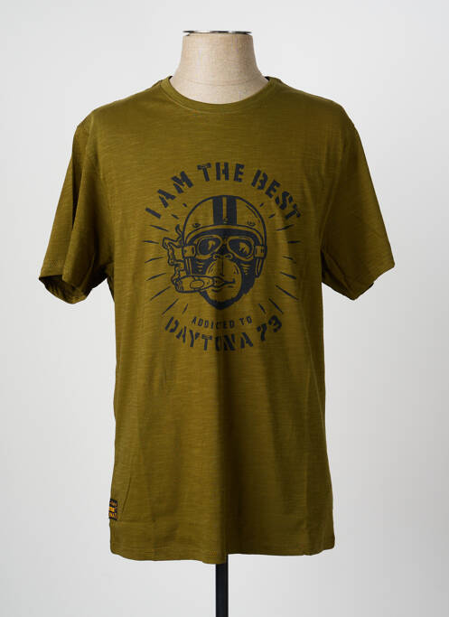 T-shirt stretch manches courtes vert DAYTONA homme
