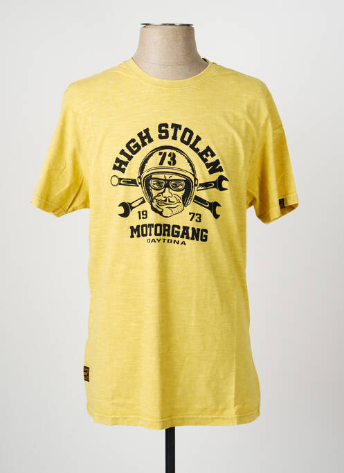 T-shirt coupe droite manches courtes jaune DAYTONA homme