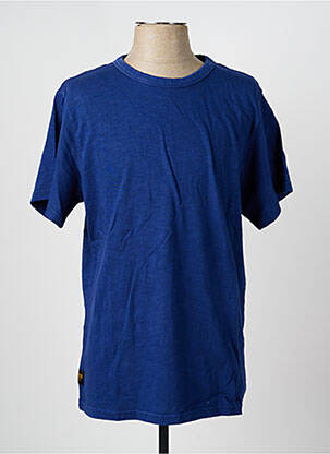 T-shirt coupe droite manches courtes bleu DAYTONA homme