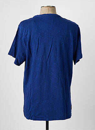 T-shirt coupe droite manches courtes bleu DAYTONA homme