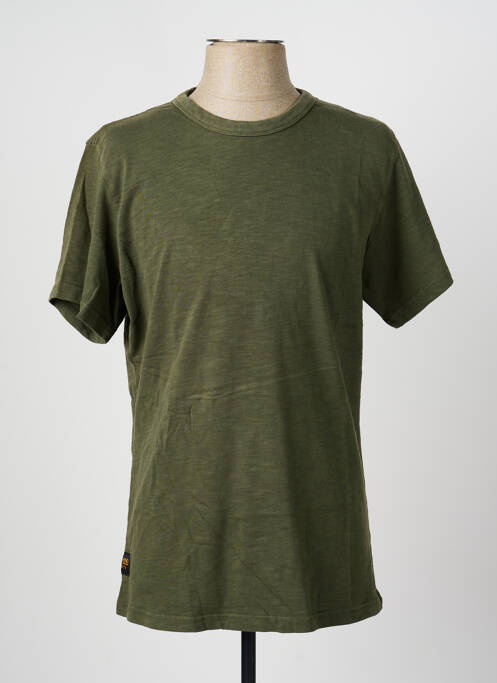 T-shirt coupe droite manches courtes vert DAYTONA homme