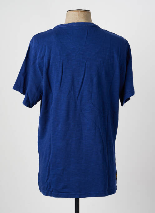 T-shirt coupe droite manches courtes bleu DAYTONA homme