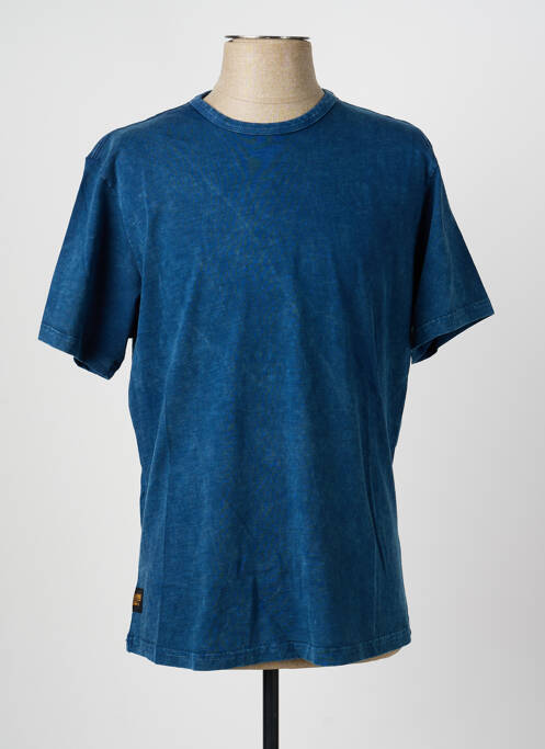 T-shirt coupe droite manches courtes bleu DAYTONA homme