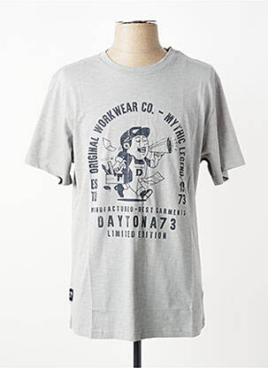 T-shirt coupe droite manches courtes gris DAYTONA homme